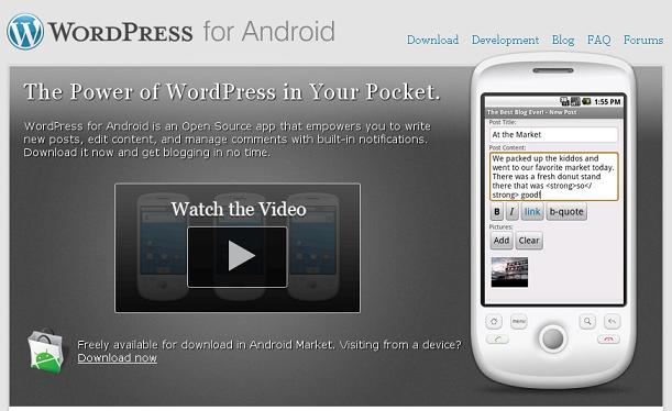 wordpress for android wordpress for android